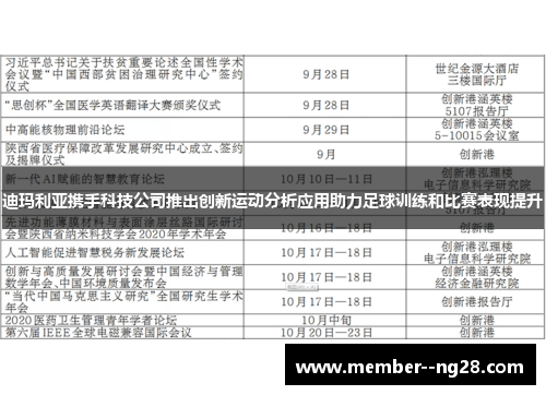 迪玛利亚携手科技公司推出创新运动分析应用助力足球训练和比赛表现提升